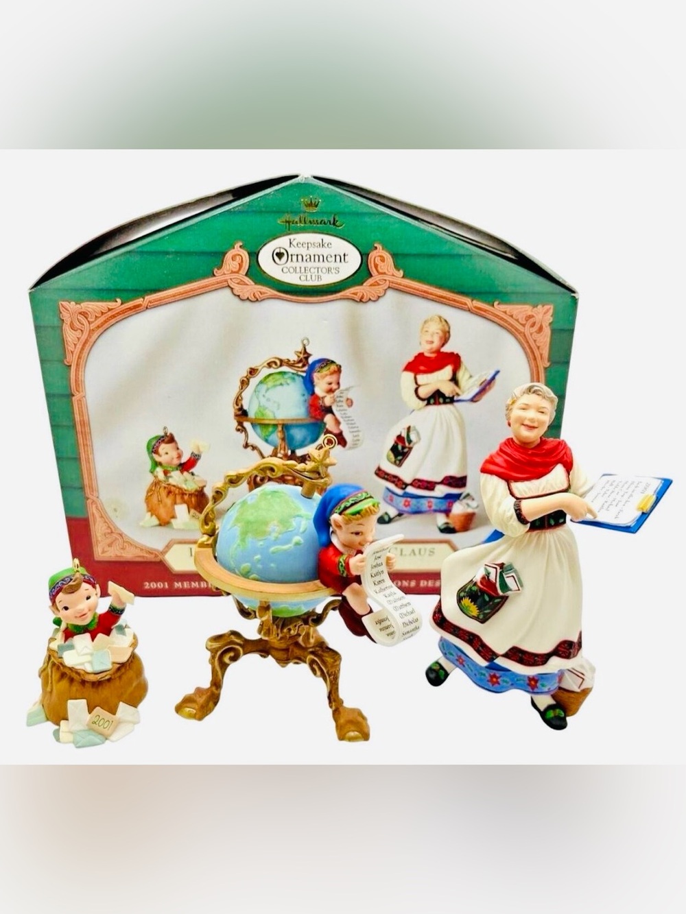 2001 Lettera, Mrs. Claus, & Globus The Nught Before Christmas Hallmark Keepsake